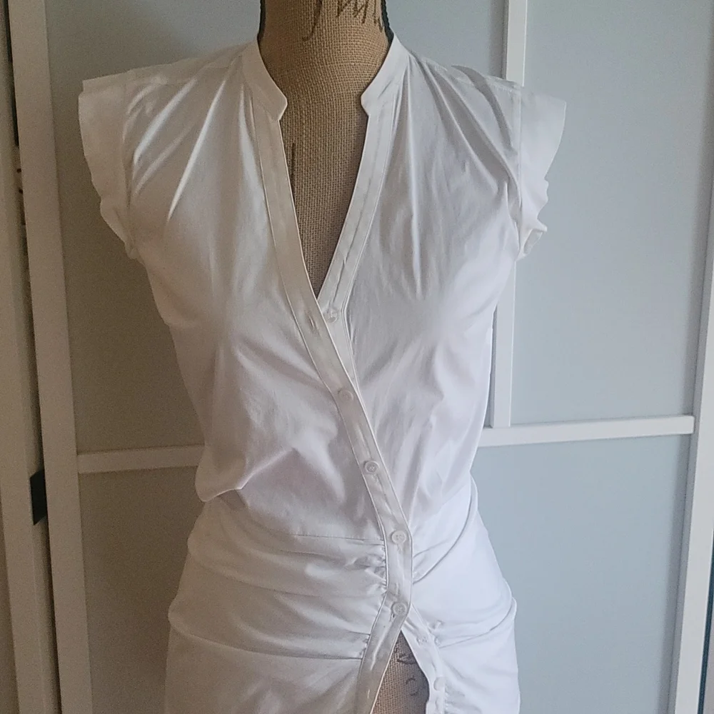 Veronica Beard Ruched Shirtdress - Picture 5 of 16
